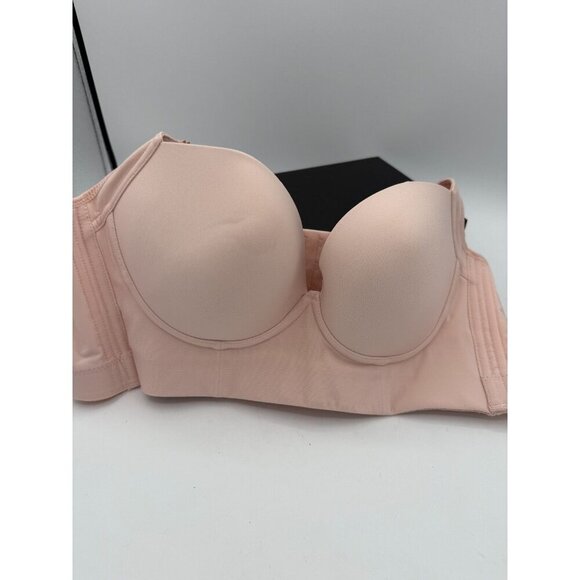Womens Push-Up Bra 38 Light Pink Nylon Stretch Padded Adjustable Spaghetti Strap - Picture 1 of 6
